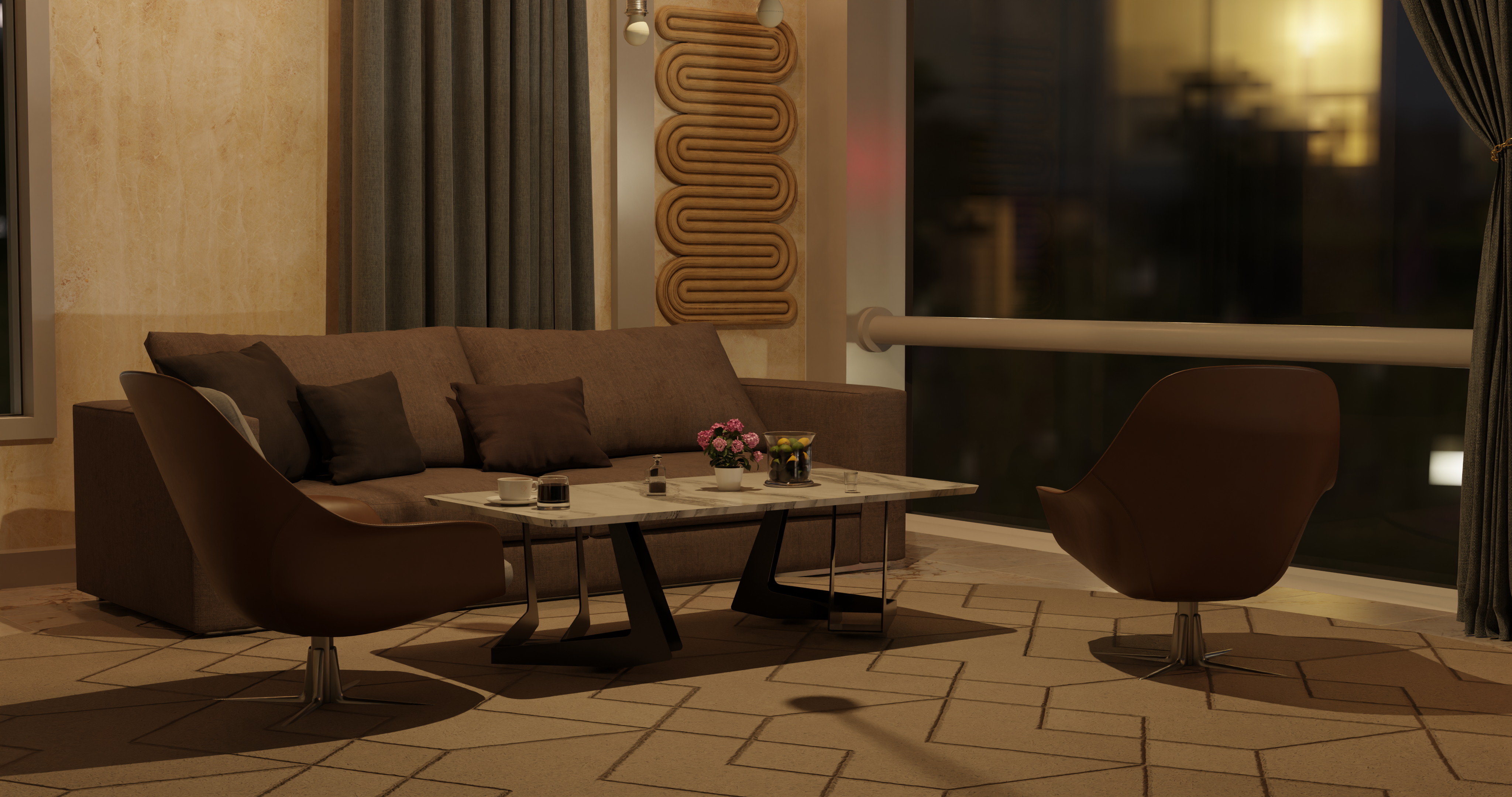 Black Marble Round Table